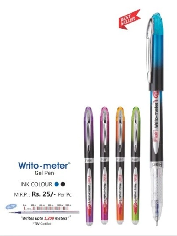 FLAIR WRITOMETER GEL PEN - Black, Assorted