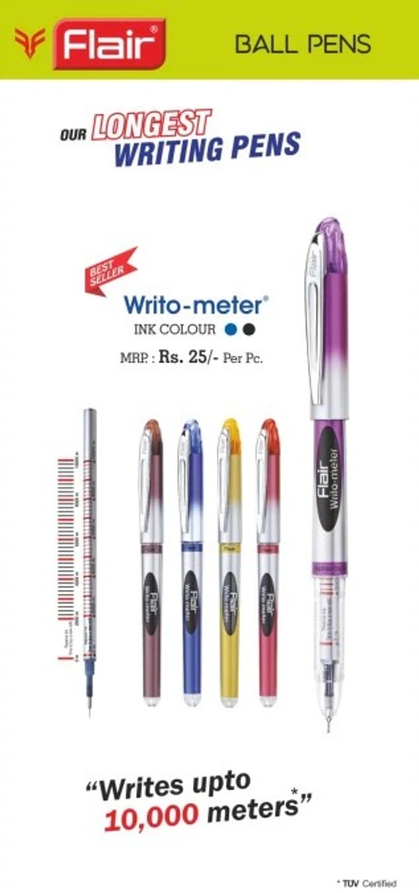 FLAIR WRITOMETER BALL PEN - Blue, Assorted
