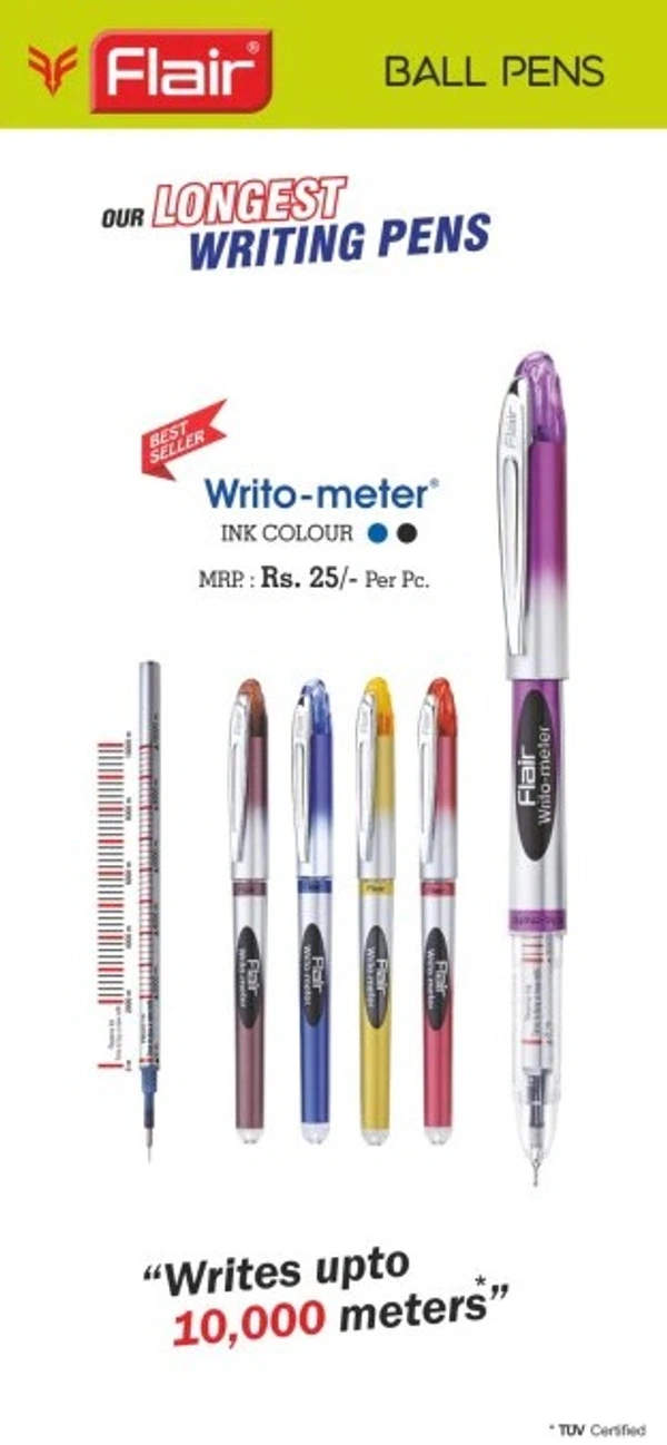 FLAIR WRITOMETER BALL PEN - Black, Assorted