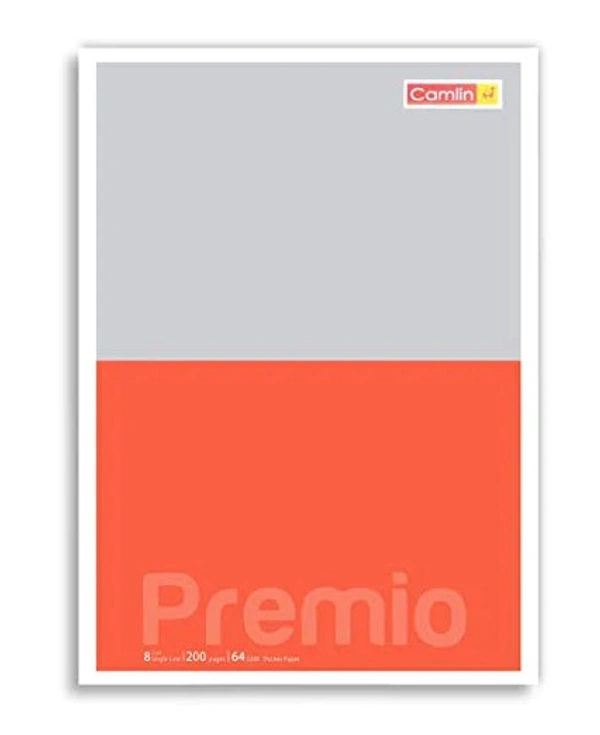 CAMLIN PREMIO A4 (297*210) 64 GSM SINGLE LINE 200 PAGES NOTEBOOK - Assorted