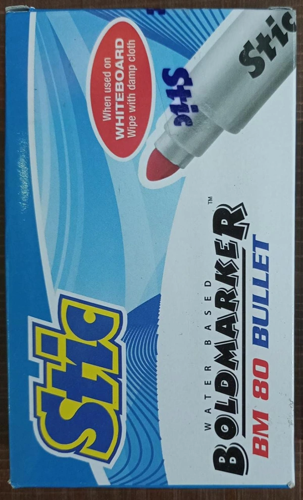 Stic Bold Marker Bm 80 Bullet - Pack of 10, Black
