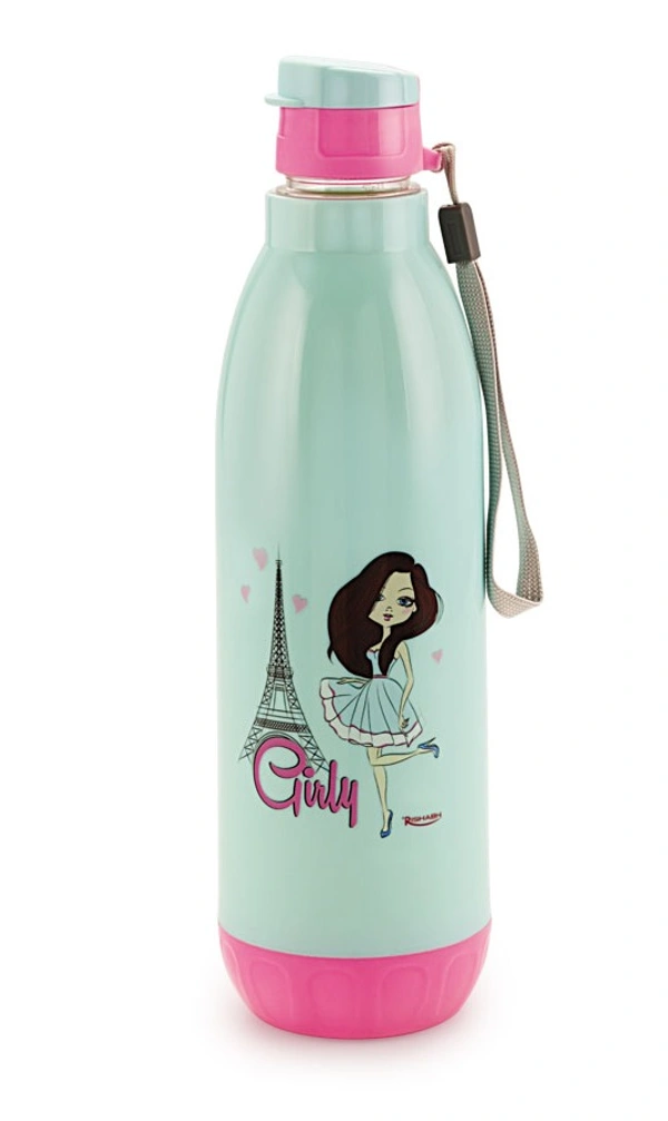 Rishab WOW Insulated Water Bottle - 700ml., Light pink & blue