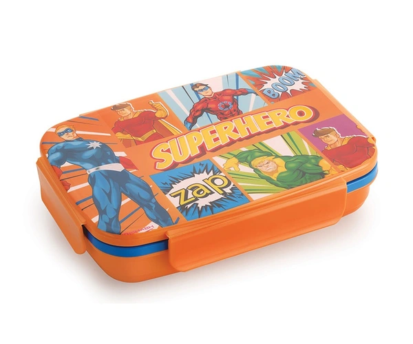 Rishab SLIM STEEL Insulated Tiffin Box / Lunch Box, Boys Collection - Orange