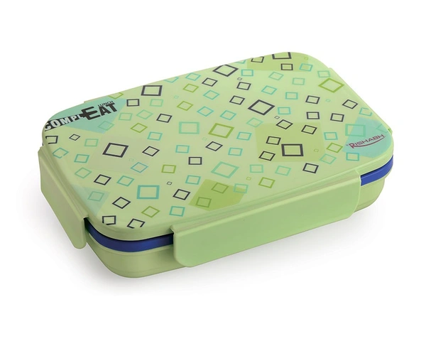Rishab SLIM STEEL Insulated Tiffin Box / Lunch Box, Boys Collection - Green