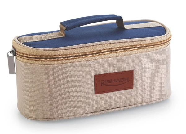 Rishabh Plastic Stellar 3 inside steel container lunch box - Blue