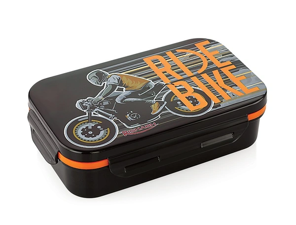 Rishab CRUNCH DELUXE Insulated Tiffin Box / Lunch Box, Sports - Small, Black