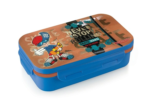 Rishab CRUNCH DELUXE Insulated Tiffin Box / Lunch Box, Boys Collection - Small, Blue