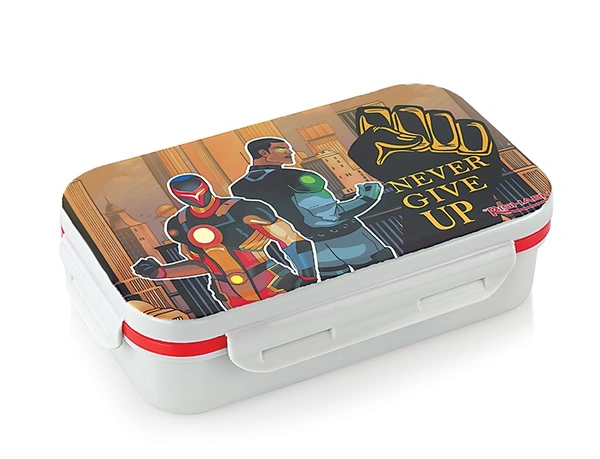 Rishab CRUNCH DELUXE Insulated Tiffin Box / Lunch Box, Boys Collection - Small, Gray White