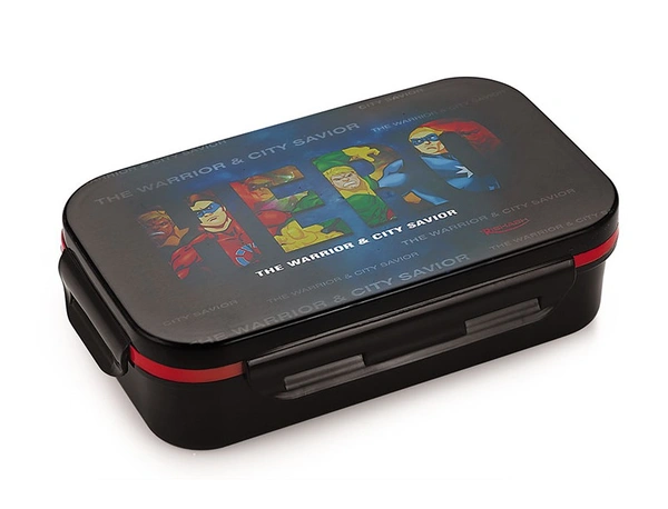 Rishab CRUNCH DELUXE Insulated Tiffin Box / Lunch Box, Boys Collection - Small, Black