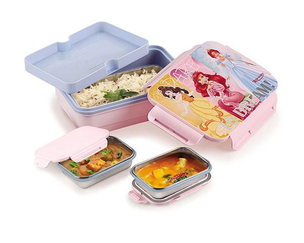 Rishab MILANO Steel Insulated Tiffin Box / Lunch Box - Big, Pink