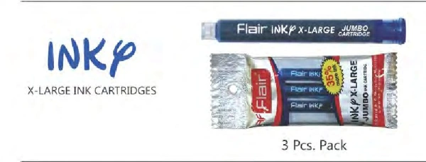 FLAIR Inky Liquid Ink Fountain Pen Cartridge - Cartridge, Black