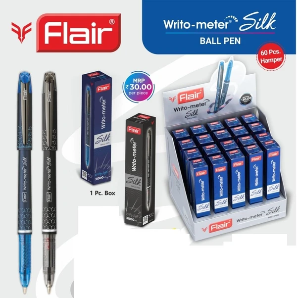 Flair Writometer 0.6mm silk Ball Pen - Blue