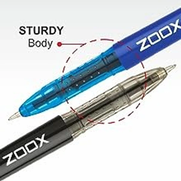Zoox Y7 Ball Pen | Sturdy Body With Elegant Metal Clip | Dotted Texture - Black