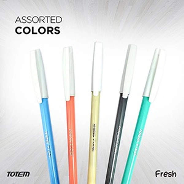 Totem Fresh Ball Pens 0.7mm Tip - 5 Pcs Pouch, Blue