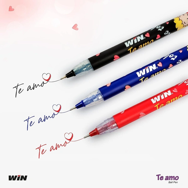 Win Te Amo Ball Pens 0.7mm Tip - Blue