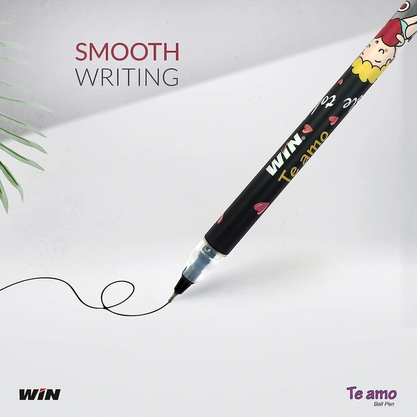 Win Te Amo Ball Pens 0.7mm Tip - Black