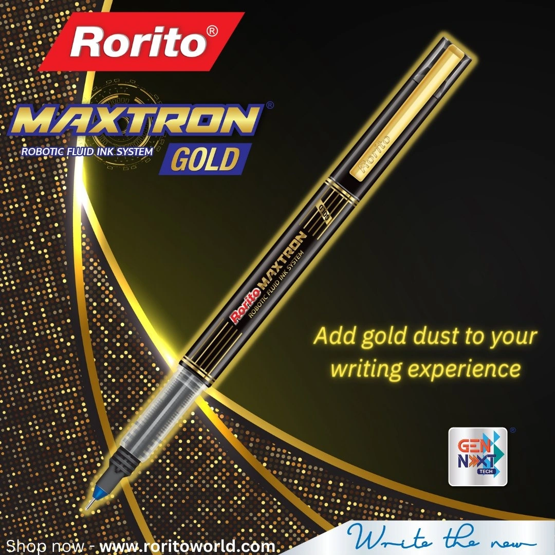 Maxtron Gold Blue Rorito Greetz Maxtron Gold Fluid Ink Pen