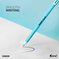 TOTEM Coral Pastel Body Colour Ball Pen - 5 Pcs Pouch, Blue