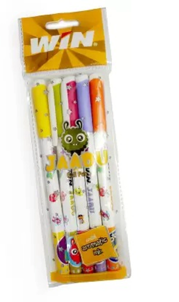 WIN Jaadu scented ink ballpen - Assorted, Pack of 5, Blue