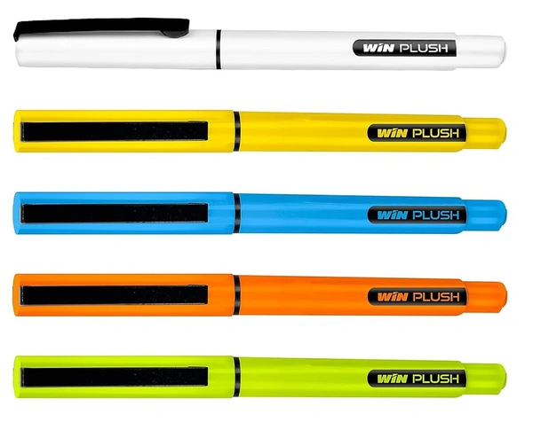 WIN Plush Ball Pens  0.7mm Tip - Assorted, Pack of 10, Blue