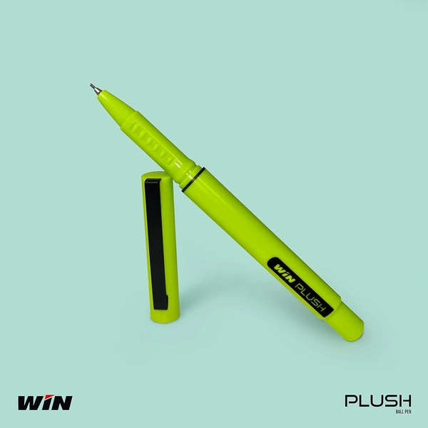 WIN Plush Ball Pens  0.7mm Tip - Assorted, Pack of 10, Blue
