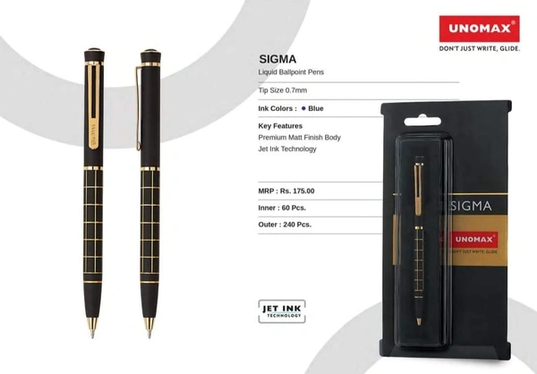 UNOMAX Sigma Premium Metal Body Ball Point Pen - Blue