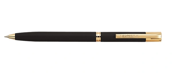 Unomax Novell Gold Premium Metal Body Ball Point Pen - Matt Black, Blue