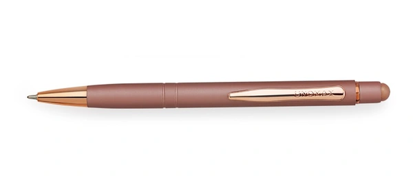 Unomax Soft Touch Stylus Premium Metal Body Ball Point Pen - Rose Gold, Blue