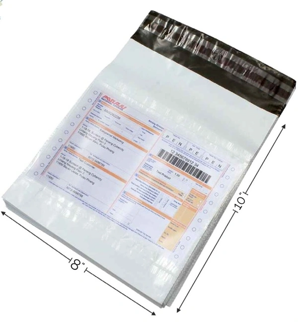 Temper Proof Courier Bag With POD 8x10 Inch - Pack of 100
