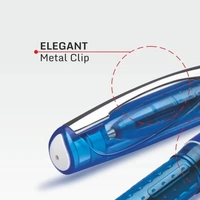 Zoox Y7 Ball Pen | Sturdy Body With Elegant Metal Clip | Dotted Texture - Blue