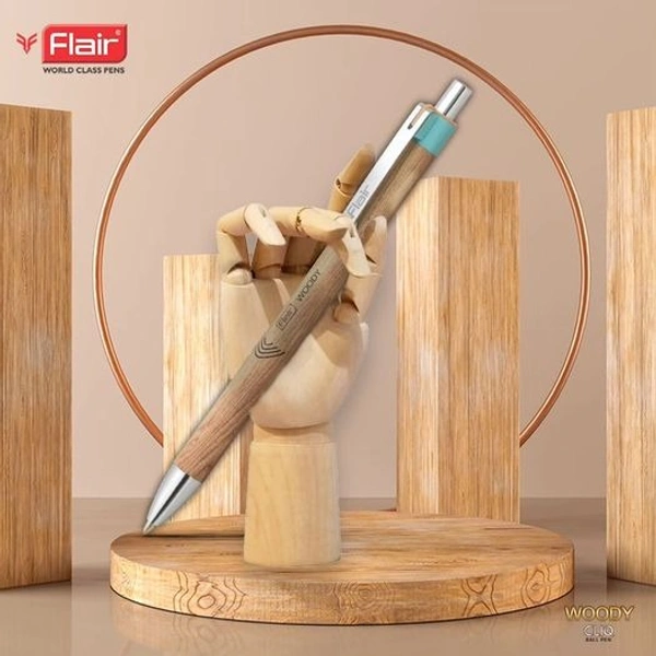 Flair Woody Cliq Retractable Ball Pen - Black