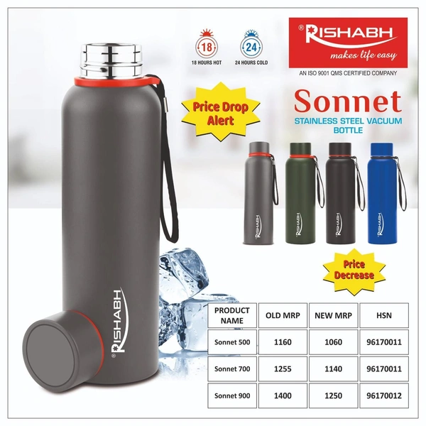 Rishabh Sonnet Hot N Cold SS Bottle 700 - Assorted