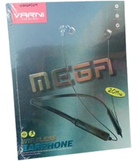 Varni Mega B01 VARNI Mega Wireless in-Ear Bluetooth Neckband with Up to 20 Hours Playback, Integrated Control, in-Line Microphone, Flexible, Lightweight, 3D - Black