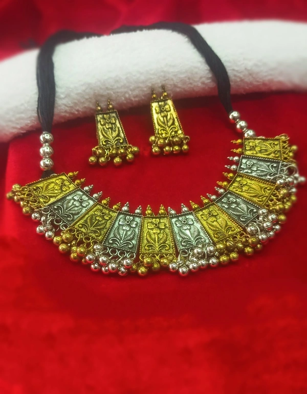 Dual Tone Oxidised Choker 