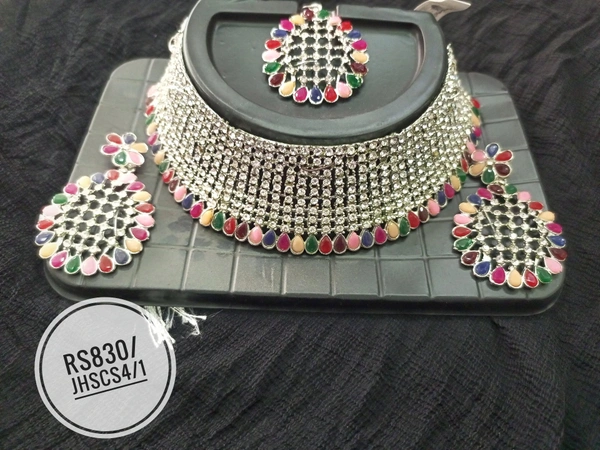 Choker Necklace Diamond Lookalike - Multi