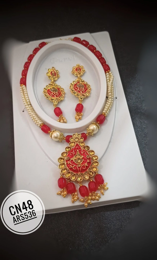 Krafter BEADS Matt Pendant Set - Red