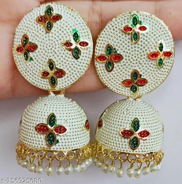 Krafter Floral Jhumka Jh1 - White