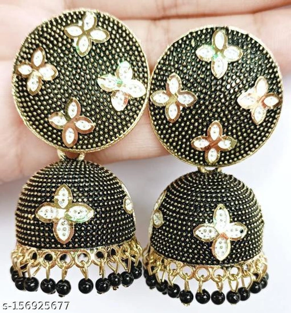 Krafter Floral Jhumka Jh1 - black