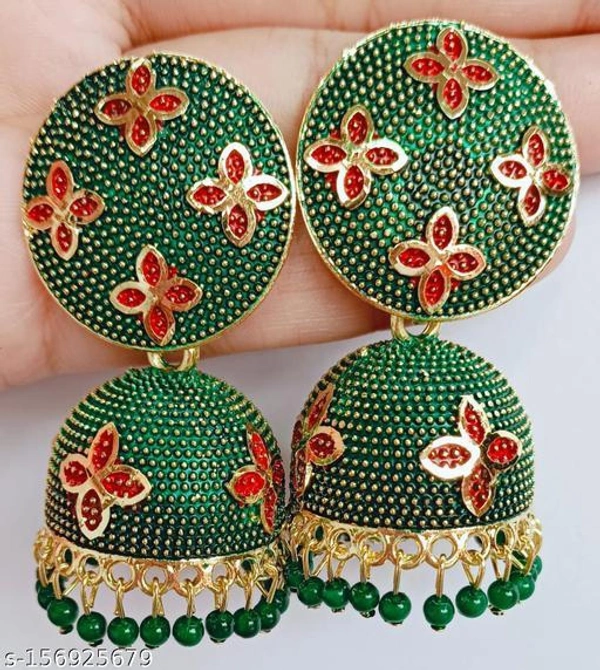 Krafter Floral Jhumka Jh1 - Green