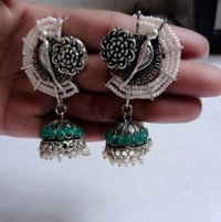 Peacock Earring Afg03 - Black