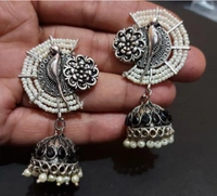 Peacock Earring Afg03 - Black