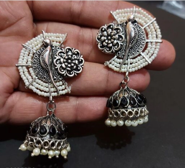 Peacock Earring Afg03 - Black