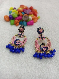 Peacock Earring Smer1 - pink Blue