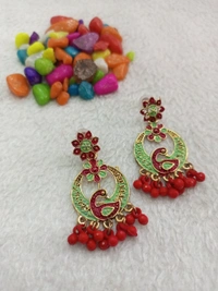 Peacock Earring Smer1 - red Green