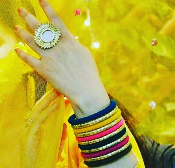 Silk Thread Bangles With Ring Combo 