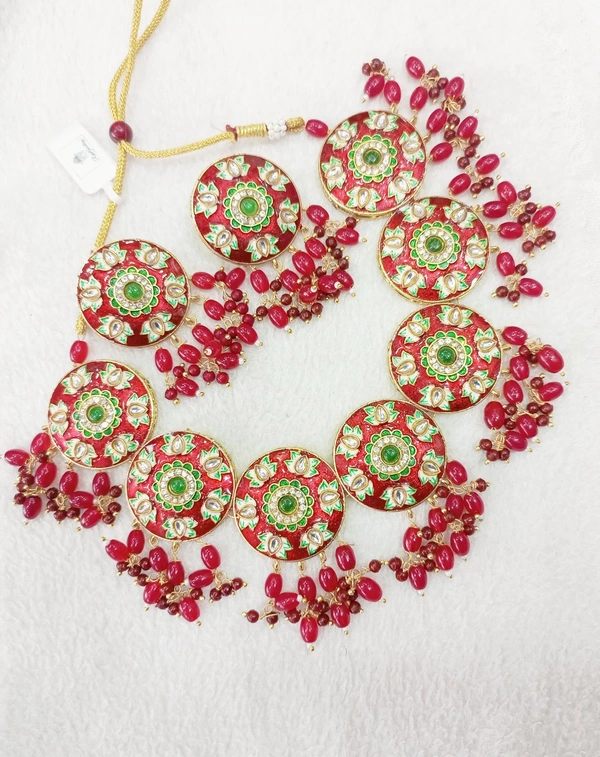 Meenakari Choker Set  - Green