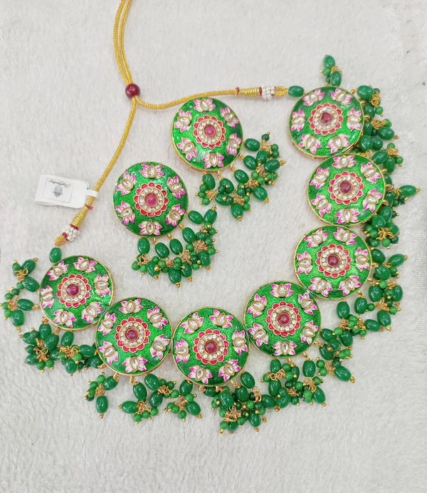 Meenakari Choker Set  - Green