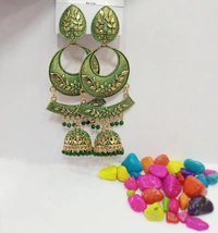Light Weight Jhumka Earrings  - Red