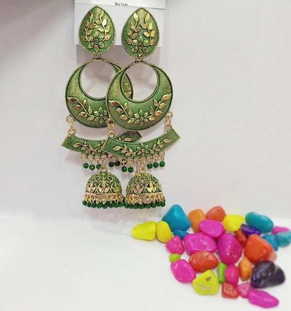 Light Weight Jhumka Earrings  - Red