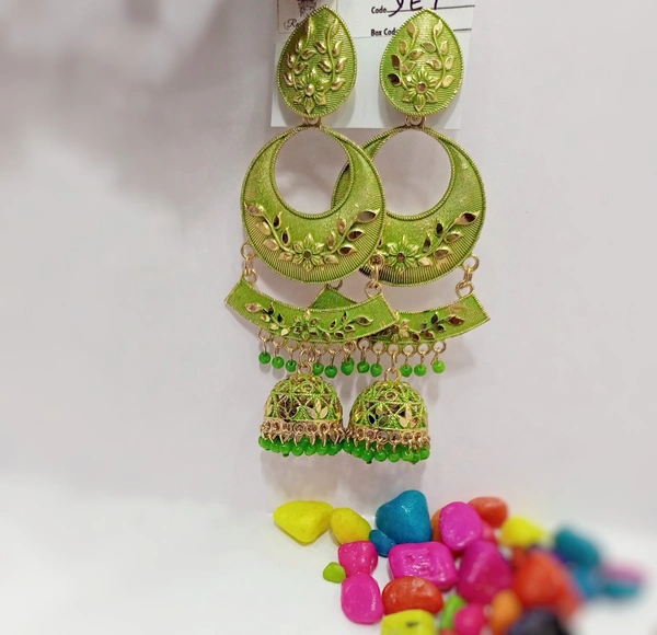 Light Weight Jhumka Earrings  - Red